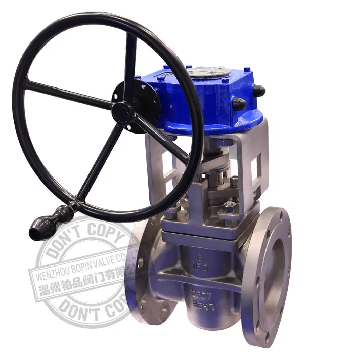 Super Duplex Stainless Steel 2507 UNS S32750 ASTM A995 Grade 6A API 599 Flange End Worm Gear Operated Sleeve Type Plug Valve.jpg