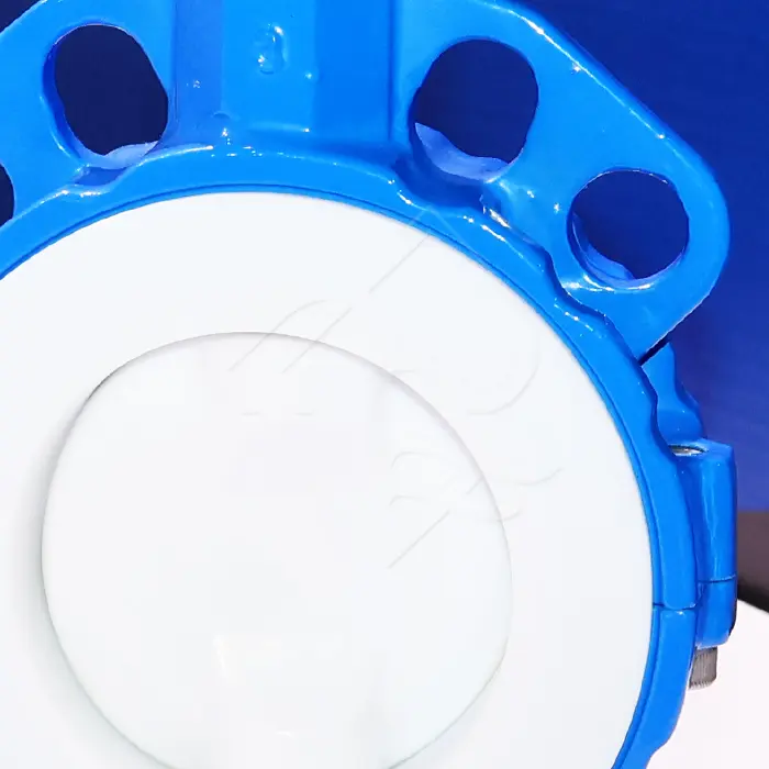 API 609 Carbon Steel Split Body Manual Type Fully PTFE Lined Wafer Type Butterfly Valve