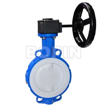 JIS 10K Wafer Type Split Body Fully PTFE Lined Butterfly Valve