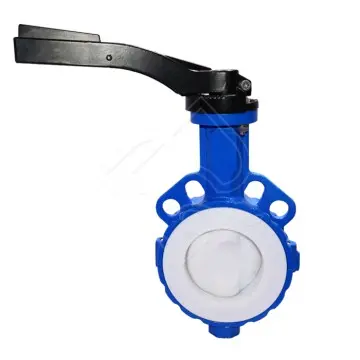 API 609 Carbon Steel Split Body Manual Type Fully PTFE Lined Wafer Type Butterfly Valve