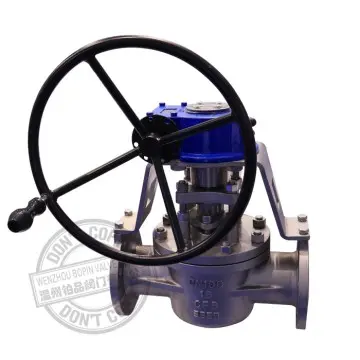DIN Worm Gear Actuated Flange End Stainless Steel CF8 Sleeve Type Plug Valve