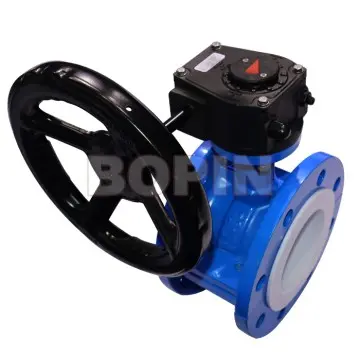 A216 WCB Flanged Split Body Fully PTFE Lined Butterfly Valve